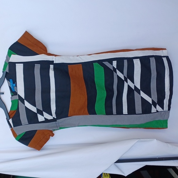 Derek Lam X Geometric Striped Linen Cotton Dress Sz. 6, 17" PTP, 32" L - Picture 2 of 7